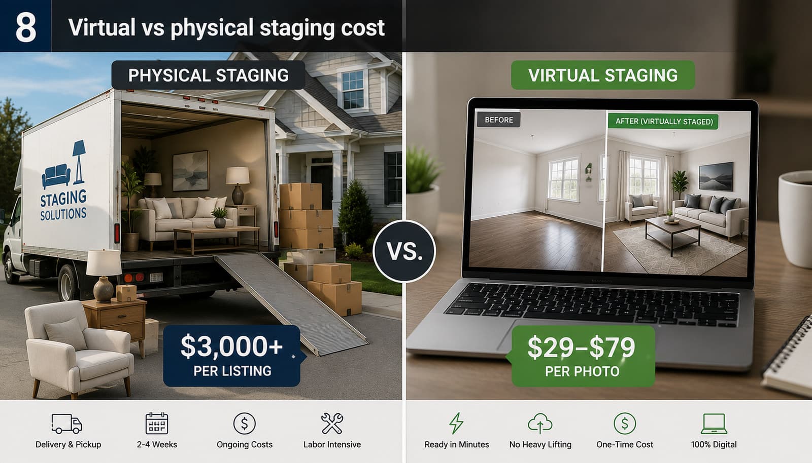Virtual Staging vs Physical Staging: The 2026 Cost Breakdown